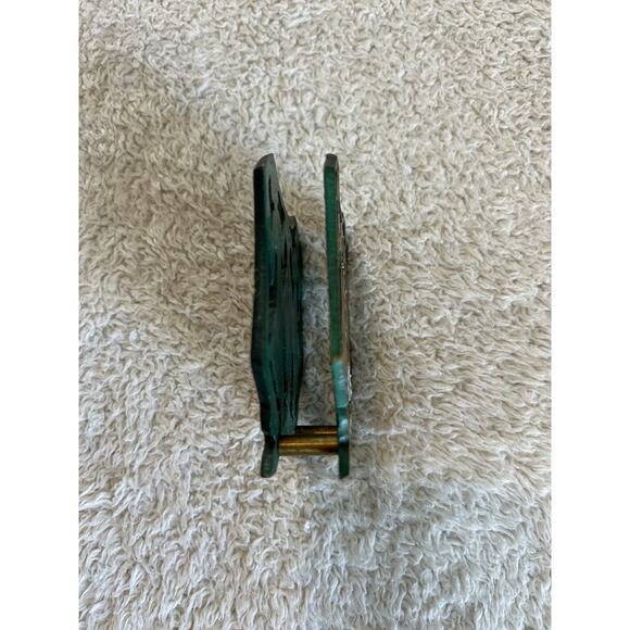 Vintage Enameled Brass Napkin Holder Egyptian Ladies with Pottery - Picture 4 of 9